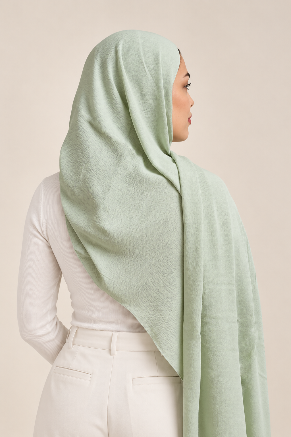 Pistachio Mist —  Soft Crinkle Modal