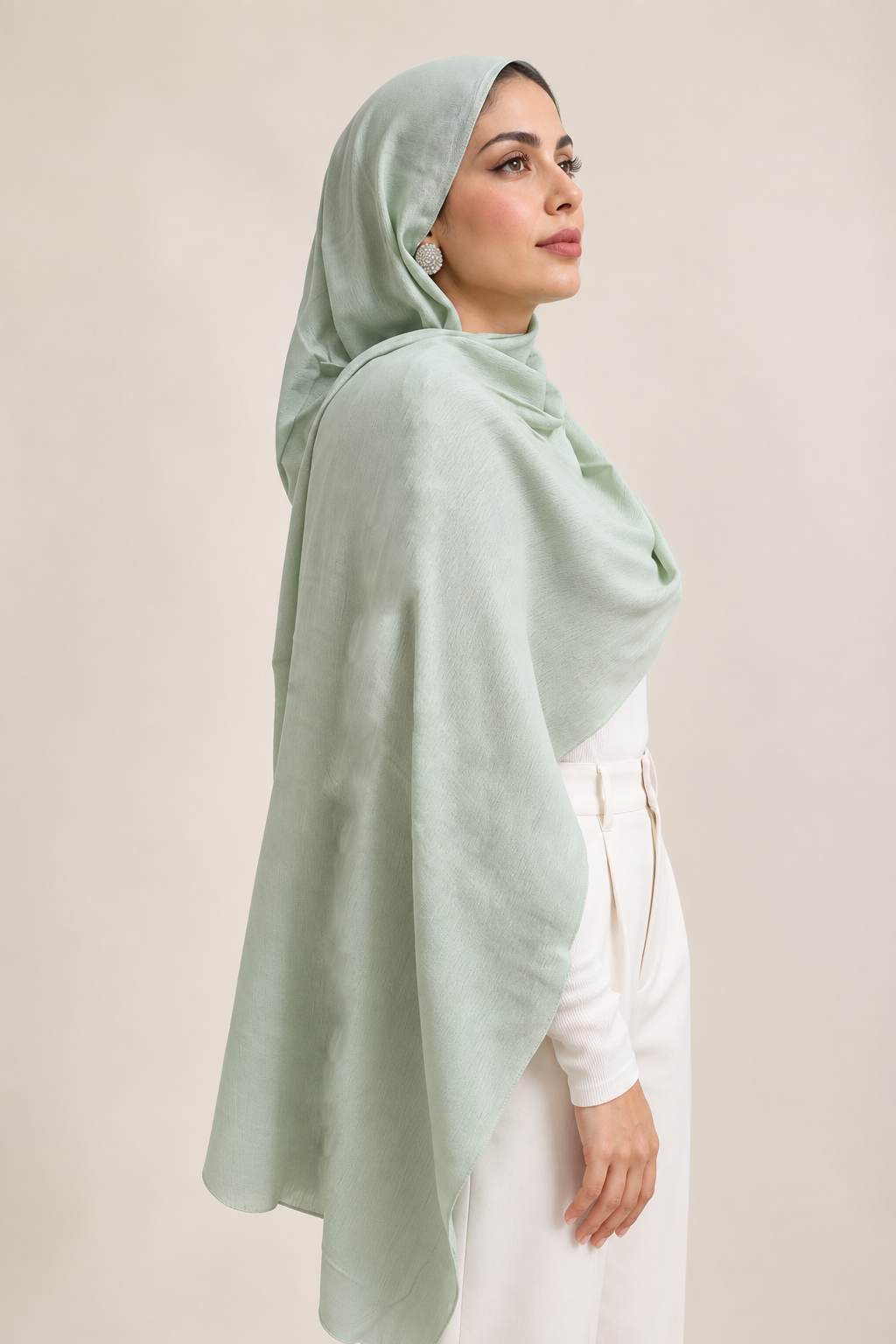 Pistachio Mist —  Soft Crinkle Modal
